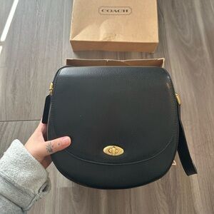 Coach Black Crossbody Bag with Gold Accents